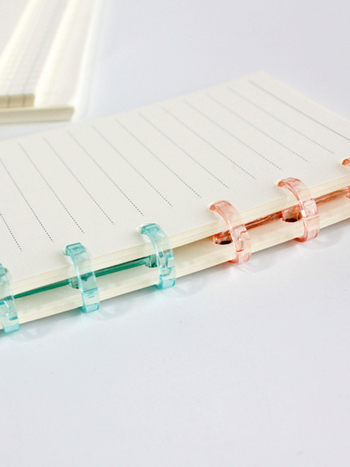 Binder metal pentru jurnal cu configurații 3/6/9 găuri, carcasă transparentă DIY și clips detașabil