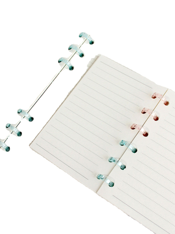 Binder metal pentru jurnal cu configurații 3/6/9 găuri, carcasă transparentă DIY și clips detașabil