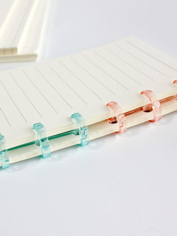 Binder metal pentru jurnal cu configurații 3/6/9 găuri, carcasă transparentă DIY și clips detașabil