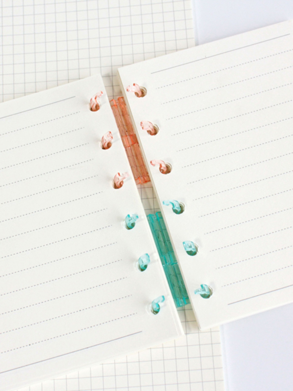 Binder metal pentru jurnal cu configurații 3/6/9 găuri, carcasă transparentă DIY și clips detașabil