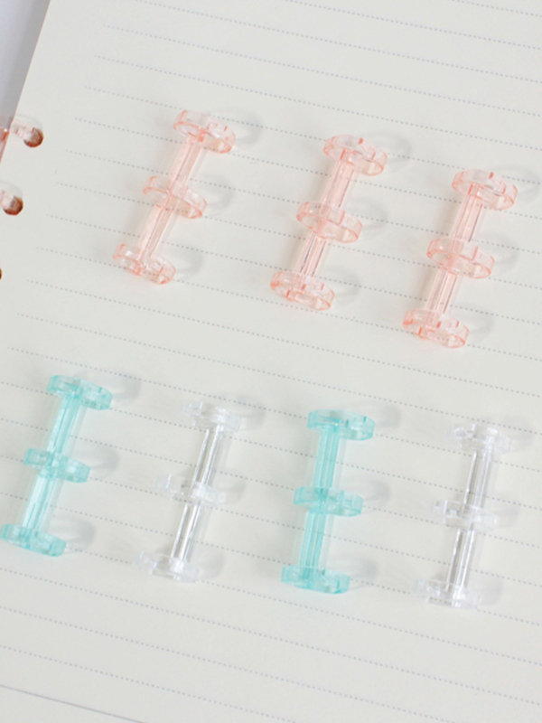 Binder metal pentru jurnal cu configurații 3/6/9 găuri, carcasă transparentă DIY și clips detașabil