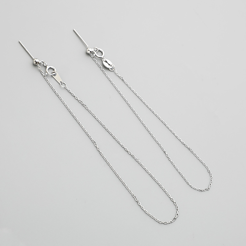 S925 srebrni križni lanac s malim rupicama za navijanje perlica, podesiva narukvica/anklet za DIY nakit
