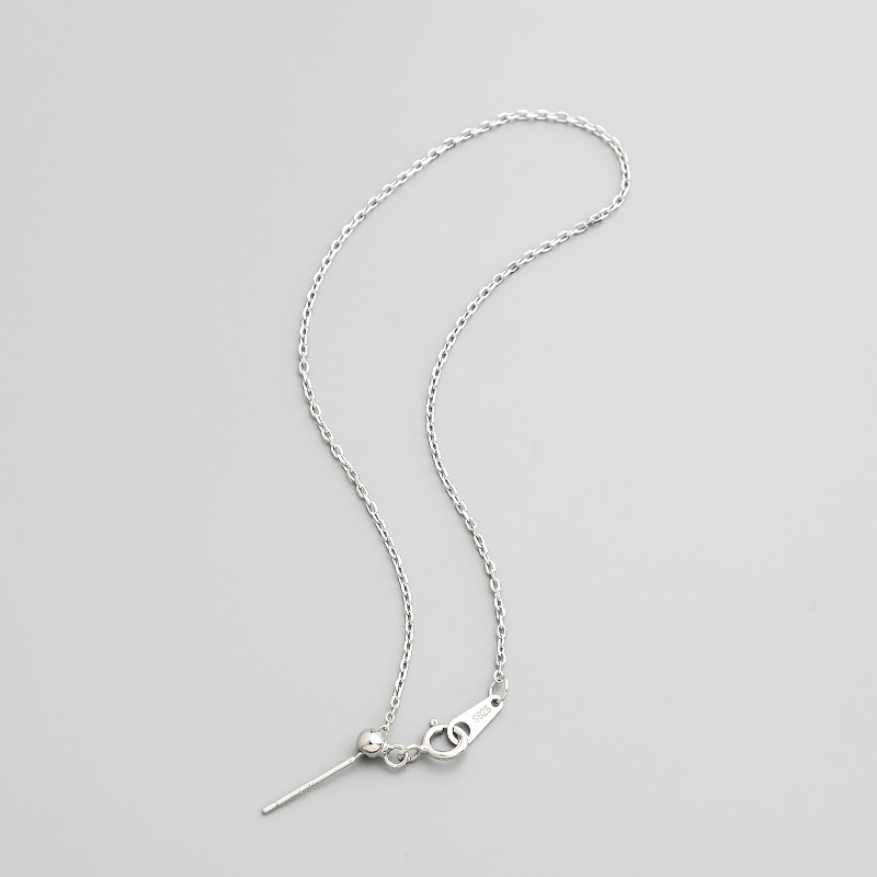S925 srebrni križni lanac s malim rupicama za navijanje perlica, podesiva narukvica/anklet za DIY nakit