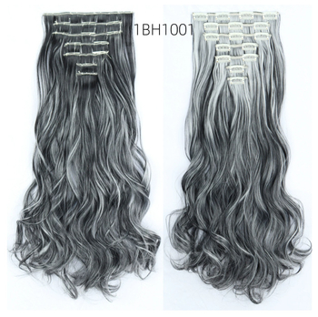 Calles set de 7 extensii păr clip-in, bucle sintetice, fibre rezistente la căldură, volum