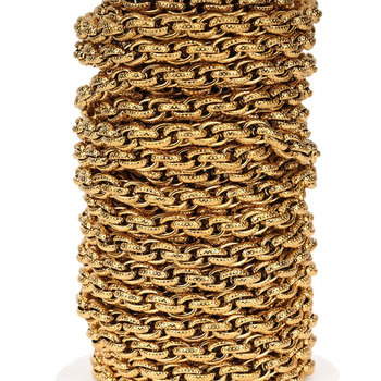 Miaohu lanț din oțel inoxidabil cu nucleu plat, design răsucit dublu încrucișat, electroplated și personalizabil