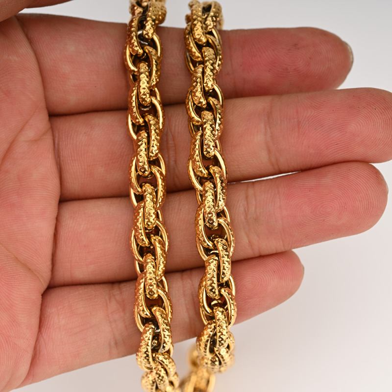 Miaohu lanț din oțel inoxidabil cu nucleu plat, design răsucit dublu încrucișat, electroplated și personalizabil