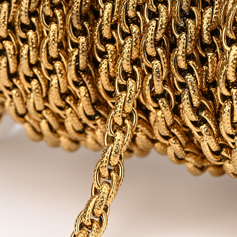 Miaohu lanț din oțel inoxidabil cu nucleu plat, design răsucit dublu încrucișat, electroplated și personalizabil