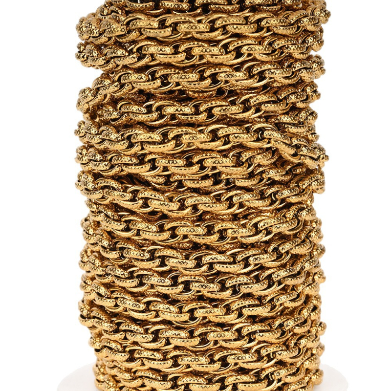 Miaohu lanț din oțel inoxidabil cu nucleu plat, design răsucit dublu încrucișat, electroplated și personalizabil