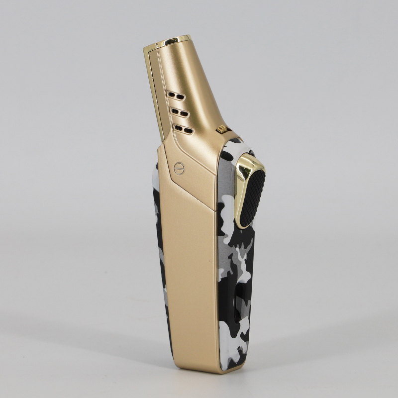 Aprinzător de trabuc din oțel inoxidabil, cu flacără jet, mare putere, pentru bucătărie, camping și coacere