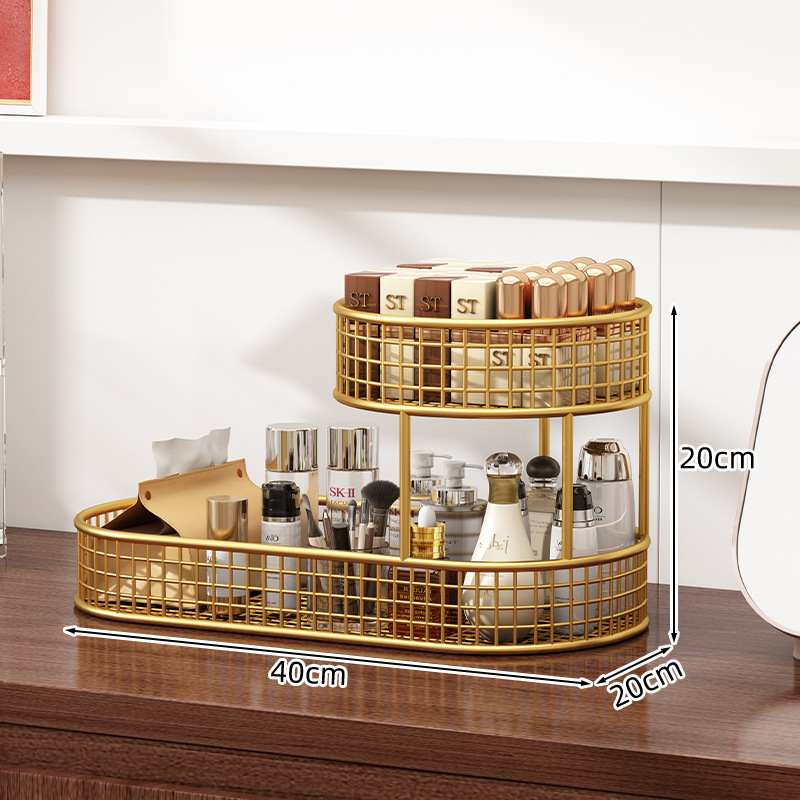 Metalni kozmetički spremnik i stolni organizator — moderni minimalistički stil, prašinu otporan ormar za njegu kože, s otisnutim logom i prilagodljiv, lansiran 2024