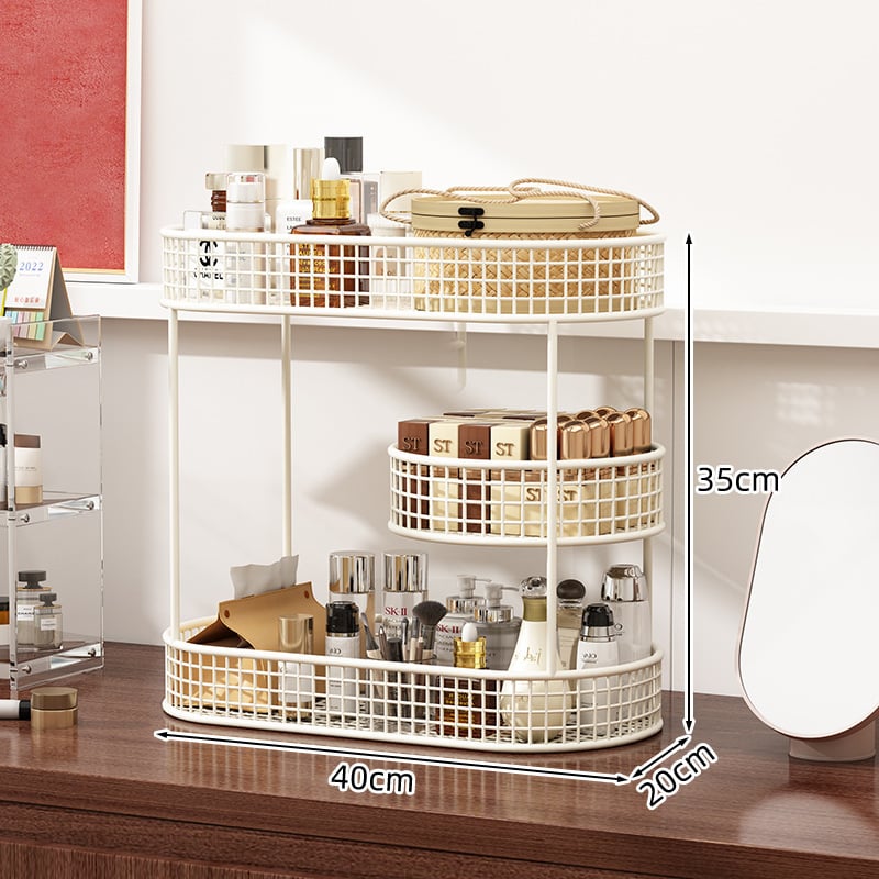 Metalni kozmetički spremnik i stolni organizator — moderni minimalistički stil, prašinu otporan ormar za njegu kože, s otisnutim logom i prilagodljiv, lansiran 2024