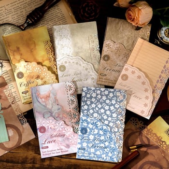 DREHOP/Mengxi Lace Symphony Series Hollow Lace – Dekorativni materijal za bilježnicu, 20 listova, 20 g, izdano 2023-04-07, bez ljepila