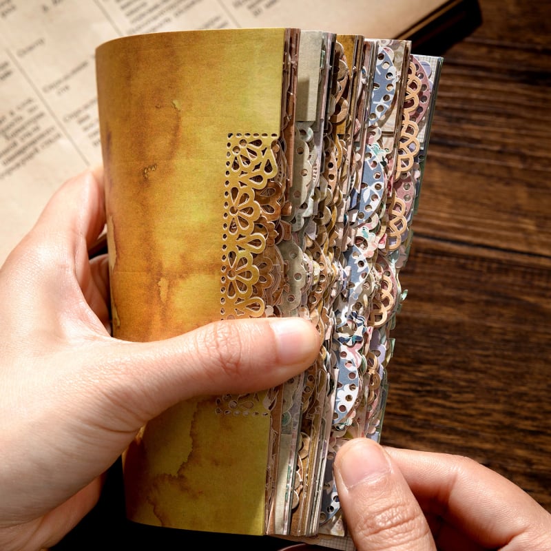 DREHOP/Mengxi Lace Symphony Series Hollow Lace – Dekorativni materijal za bilježnicu, 20 listova, 20 g, izdano 2023-04-07, bez ljepila