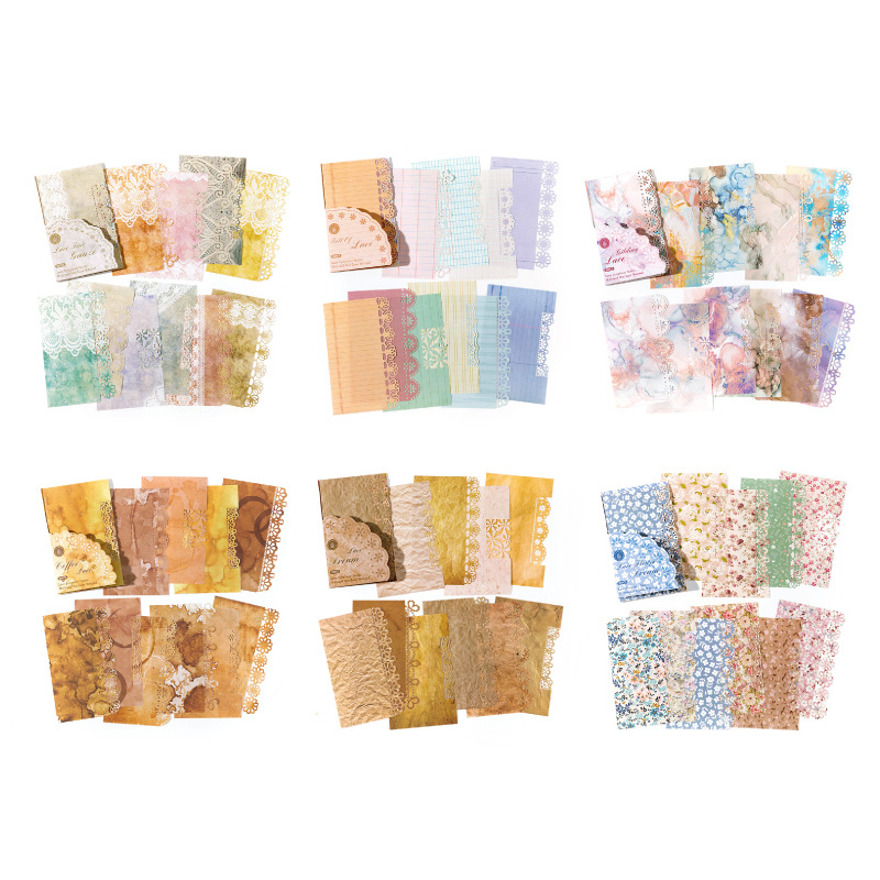 DREHOP/Mengxi Lace Symphony Series Hollow Lace – Dekorativni materijal za bilježnicu, 20 listova, 20 g, izdano 2023-04-07, bez ljepila