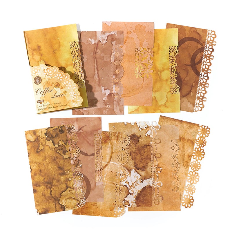 DREHOP/Mengxi Lace Symphony Series Hollow Lace – Dekorativni materijal za bilježnicu, 20 listova, 20 g, izdano 2023-04-07, bez ljepila