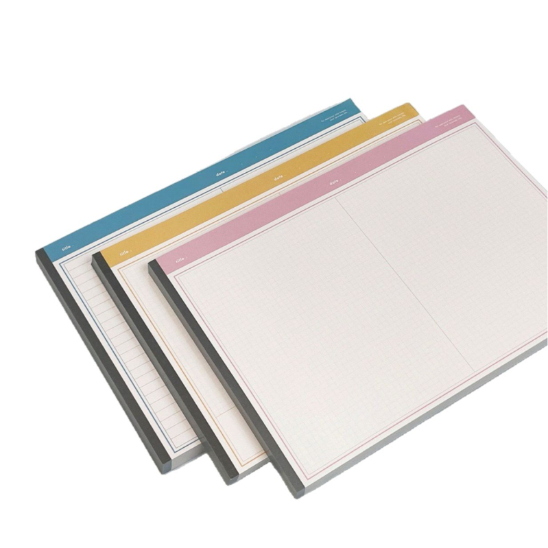 Bilježnica horizontalnog formata s perforiranim stranicama, premium za učenje, izuzetno debeli papir, oblik papirne cigle