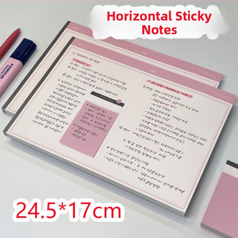 Zápisník s horizontálnym formátom, perforovanými stranami, prémiový na štúdium, extra hrubý papier, tvar papierovej tehly