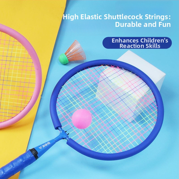 Detská raketa na badminton s posilnenou odolnosťou – pre deti vo veku 2–12 rokov, rám: železná zliatina, hmotnosť 95–100 g, nylonové šnúry