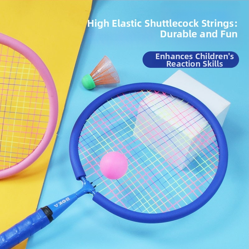 Detská raketa na badminton s posilnenou odolnosťou – pre deti vo veku 2–12 rokov, rám: železná zliatina, hmotnosť 95–100 g, nylonové šnúry