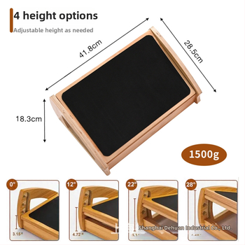 Podnožnik za stopala ispod stola, podesiv, drveni, sklopivi, za kućni ured, moderan minimalistički dizajn