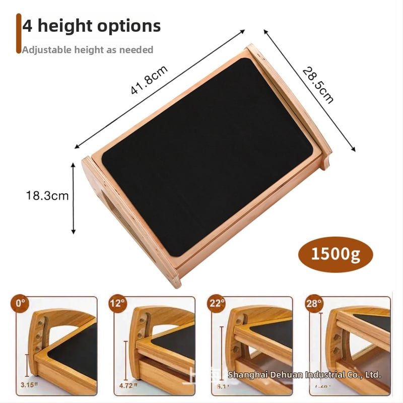 Podnožnik za stopala ispod stola, podesiv, drveni, sklopivi, za kućni ured, moderan minimalistički dizajn