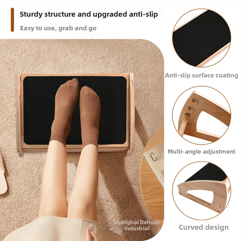 Podnožnik za stopala ispod stola, podesiv, drveni, sklopivi, za kućni ured, moderan minimalistički dizajn