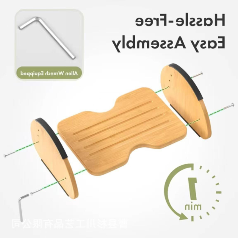 Drveni taburet za stopala s ergonometrijskim ljuljačkim pedalom, podesiva visina, model 0922, moderni minimalistički stil