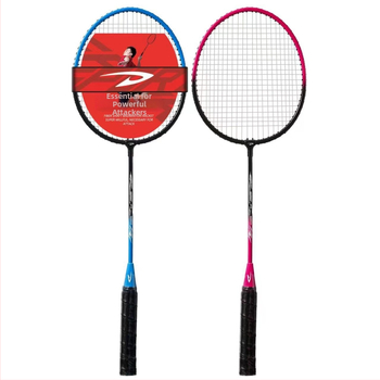 Badminton raketa ultraľahká pre amatérskych juniorov, Ferroalloy rám, hmotnosť 95–100 g, rovný shaft, rukoväť G1