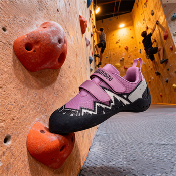 Unisex παπούτσια αναρρίχησης για εσωτερικό μπολντέρνγκ, Velcro κλείσιμο, άνω μέρος από Super Fiber, αντιολισθητική εξωτερική σόλα από καουτσούκ, μεσαία σόλα από καουτσούκ