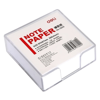 Deli hârtie de notițe în cutie, 300 coli goale, fără adeziv, în formă de cărămidă