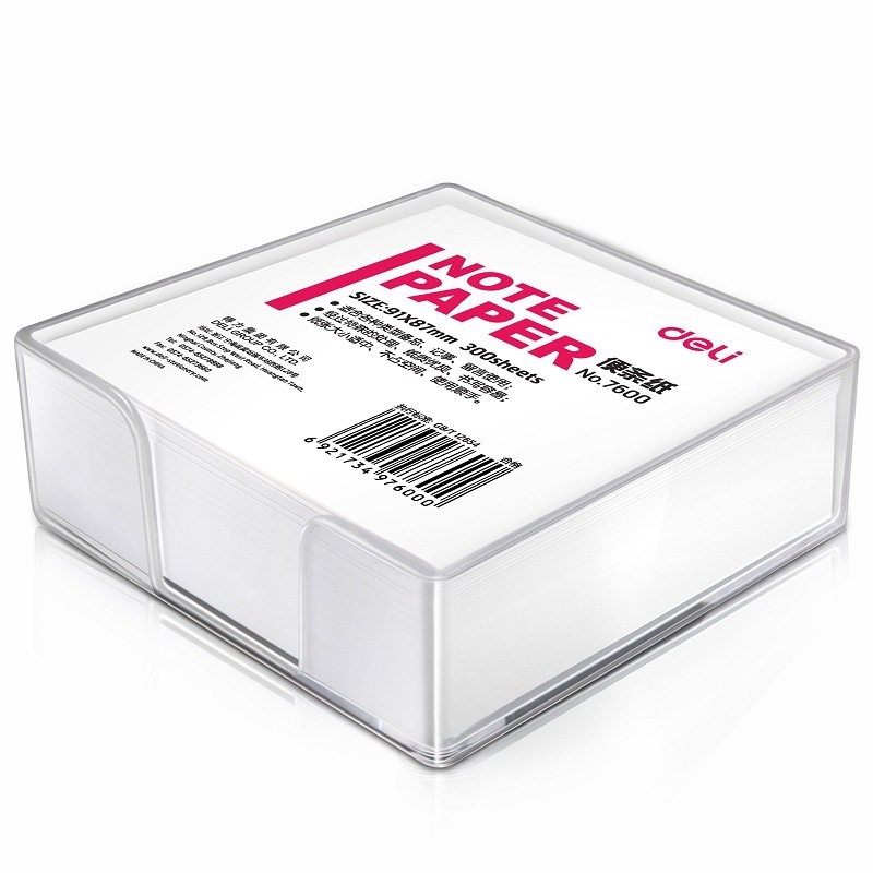 Deli hârtie de notițe în cutie, 300 coli goale, fără adeziv, în formă de cărămidă