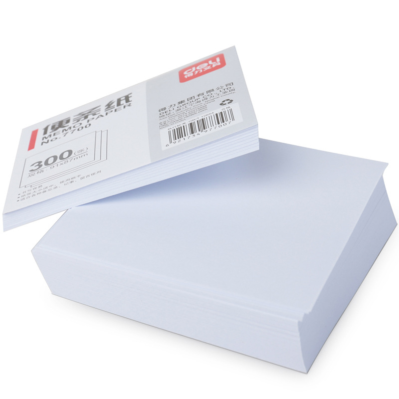 Deli hârtie de notițe în cutie, 300 coli goale, fără adeziv, în formă de cărămidă