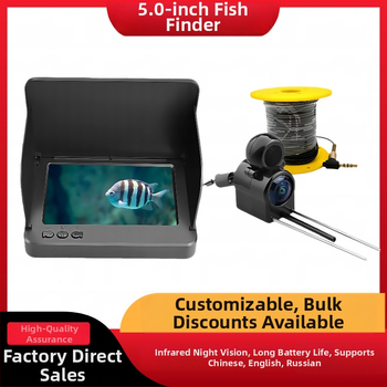 Podvodný rybársky detektor s 220° širokým uhlom, napájanie DC 10–18V, rozsah hĺbky 0,6–30 m, podpora jazyka Angličtina