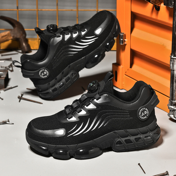 Pantofi de lucru cu plasă respirabilă, antiderapant, rezistenți, închidere cu cataramă, vârf rotund