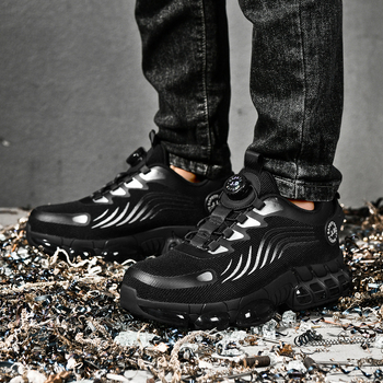 Pantofi de lucru cu plasă respirabilă, antiderapant, rezistenți, închidere cu cataramă, vârf rotund