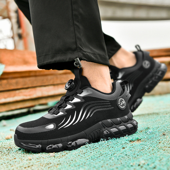 Pantofi de lucru cu plasă respirabilă, antiderapant, rezistenți, închidere cu cataramă, vârf rotund