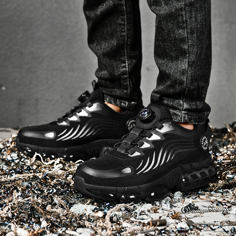 Pantofi de lucru cu plasă respirabilă, antiderapant, rezistenți, închidere cu cataramă, vârf rotund