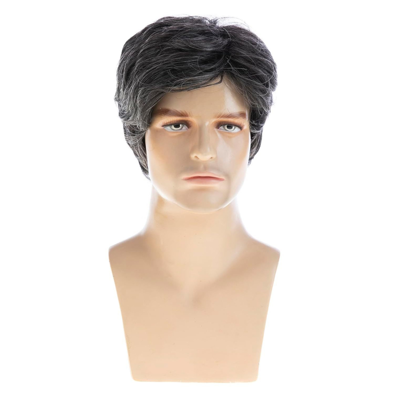 Perucă pentru bărbați Keris M610, fibră sintetică rezistentă la temperaturi, construcție cu mecanism, plasă elastică