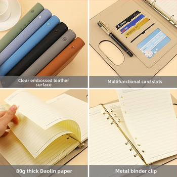 Prijenosni poslovni bilježnica s listovima, višenamjenski; marka Qingxuan; korica otporna na otiske prstiju; veza: loose-leaf; Dowling papir 80 g/m²