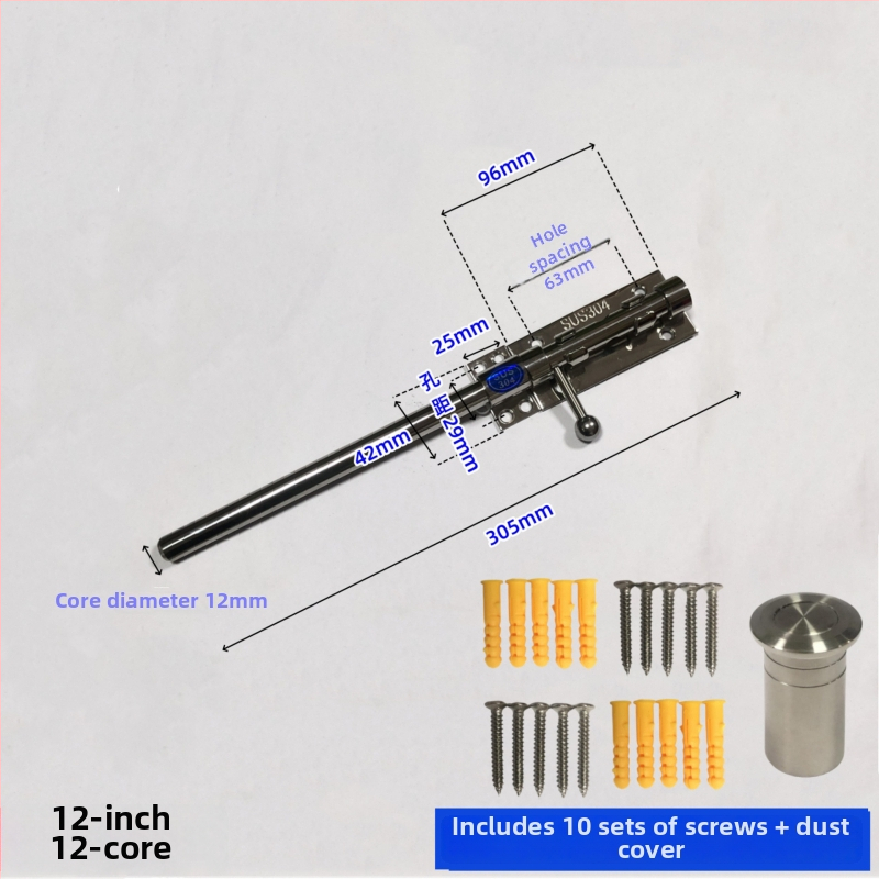 Brava za vrata tip Nebo i Zemlja, od nehrđajućeg čelika, polirana površina, gornja i donja brava sa zaštitnim poklopcem za prašinu