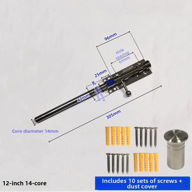 Brava za vrata tip Nebo i Zemlja, od nehrđajućeg čelika, polirana površina, gornja i donja brava sa zaštitnim poklopcem za prašinu