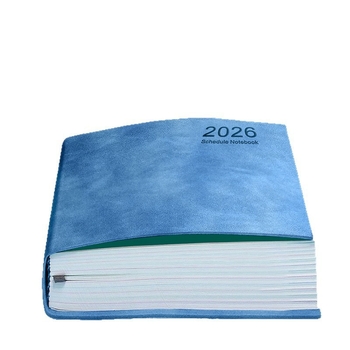 Poslovni bilježnica 2026: kalendar dan po stranici, provjera samodiscipline i dnevnik učinkovitosti (Dowling papir, 80 g; 200–300 stranica; veza nitima; kožna korica)