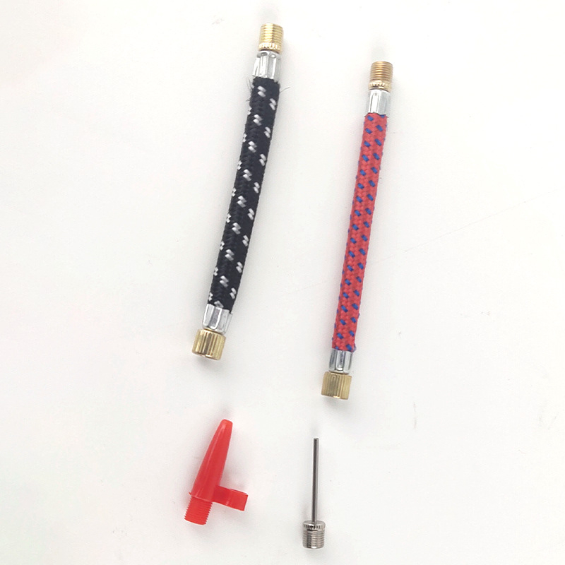 Prijenosna ručna pumpa za zrak s mlaznicom i produžnim crijevom za igle, plastično kućište, za lopte, dvije igle