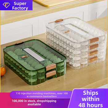 Cutie pentru gyoza, cu mai multe niveluri, depozitare robustă, potrivită pentru congelare, din plastic alimentar