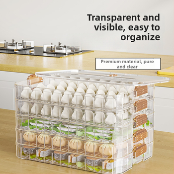 Cutie pentru gyoza, cu mai multe niveluri, depozitare robustă, potrivită pentru congelare, din plastic alimentar