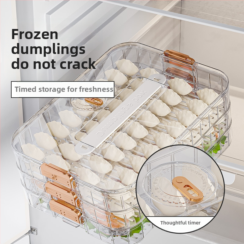 Cutie pentru gyoza, cu mai multe niveluri, depozitare robustă, potrivită pentru congelare, din plastic alimentar