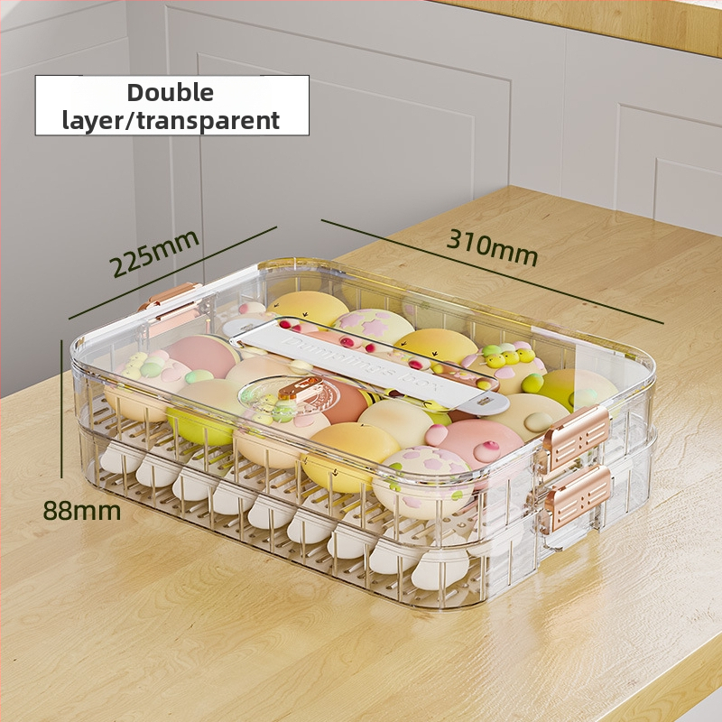 Cutie pentru gyoza, cu mai multe niveluri, depozitare robustă, potrivită pentru congelare, din plastic alimentar