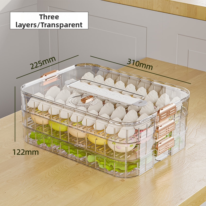 Cutie pentru gyoza, cu mai multe niveluri, depozitare robustă, potrivită pentru congelare, din plastic alimentar