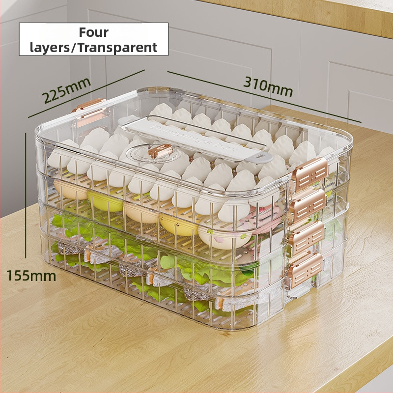 Cutie pentru gyoza, cu mai multe niveluri, depozitare robustă, potrivită pentru congelare, din plastic alimentar