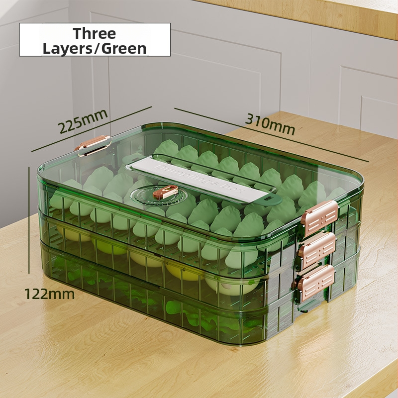 Cutie pentru gyoza, cu mai multe niveluri, depozitare robustă, potrivită pentru congelare, din plastic alimentar
